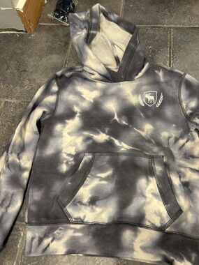 abercrombie kids Gray & Cream Tie-Dye Hoodie